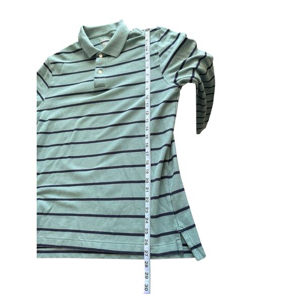 L.L. Bean Men's Green Striped Casual Traditional Fit Long Sleeve Polo Shirt Med - Picture 11 of 11